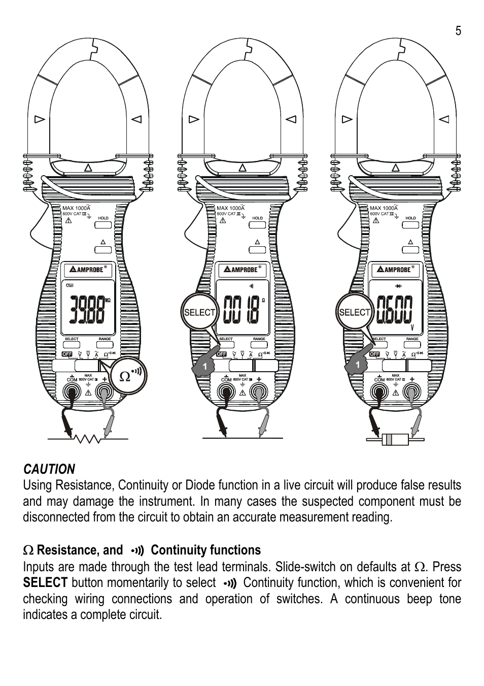 Amprobe ACD-6-PRO Clamp-On-Multimeters User Manual | Page 6 / 15