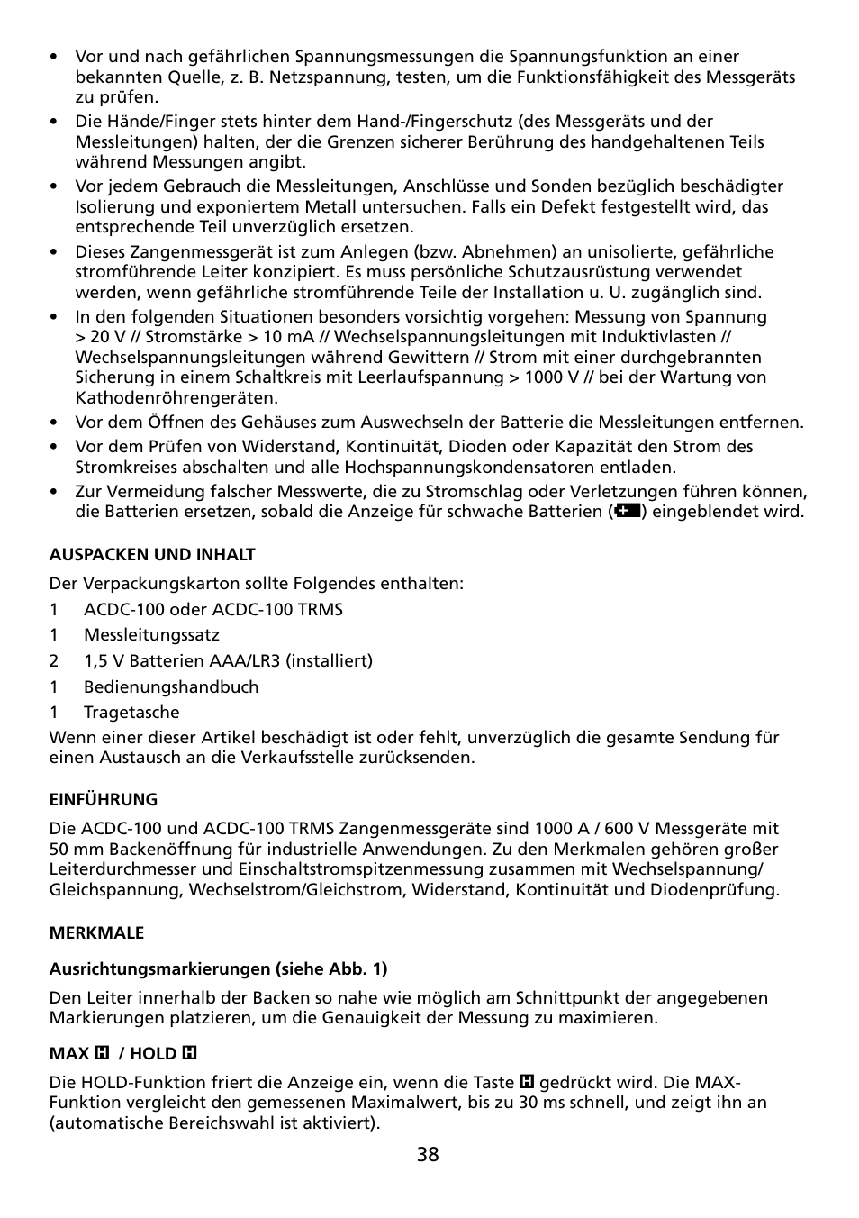 Amprobe ACDC-100 Clamp-On-Multimeters User Manual | Page 39 / 97