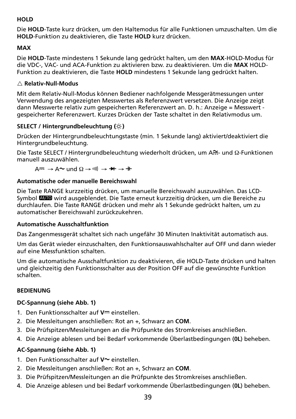Amprobe ACDC-100 Clamp-On-Multimeters User Manual | Page 40 / 97