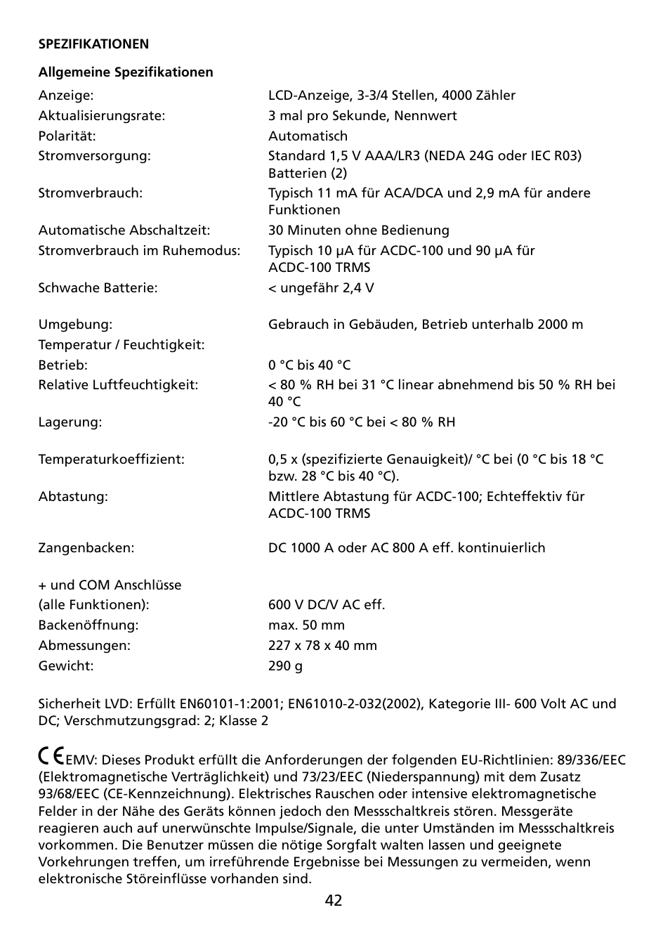 Amprobe ACDC-100 Clamp-On-Multimeters User Manual | Page 43 / 97
