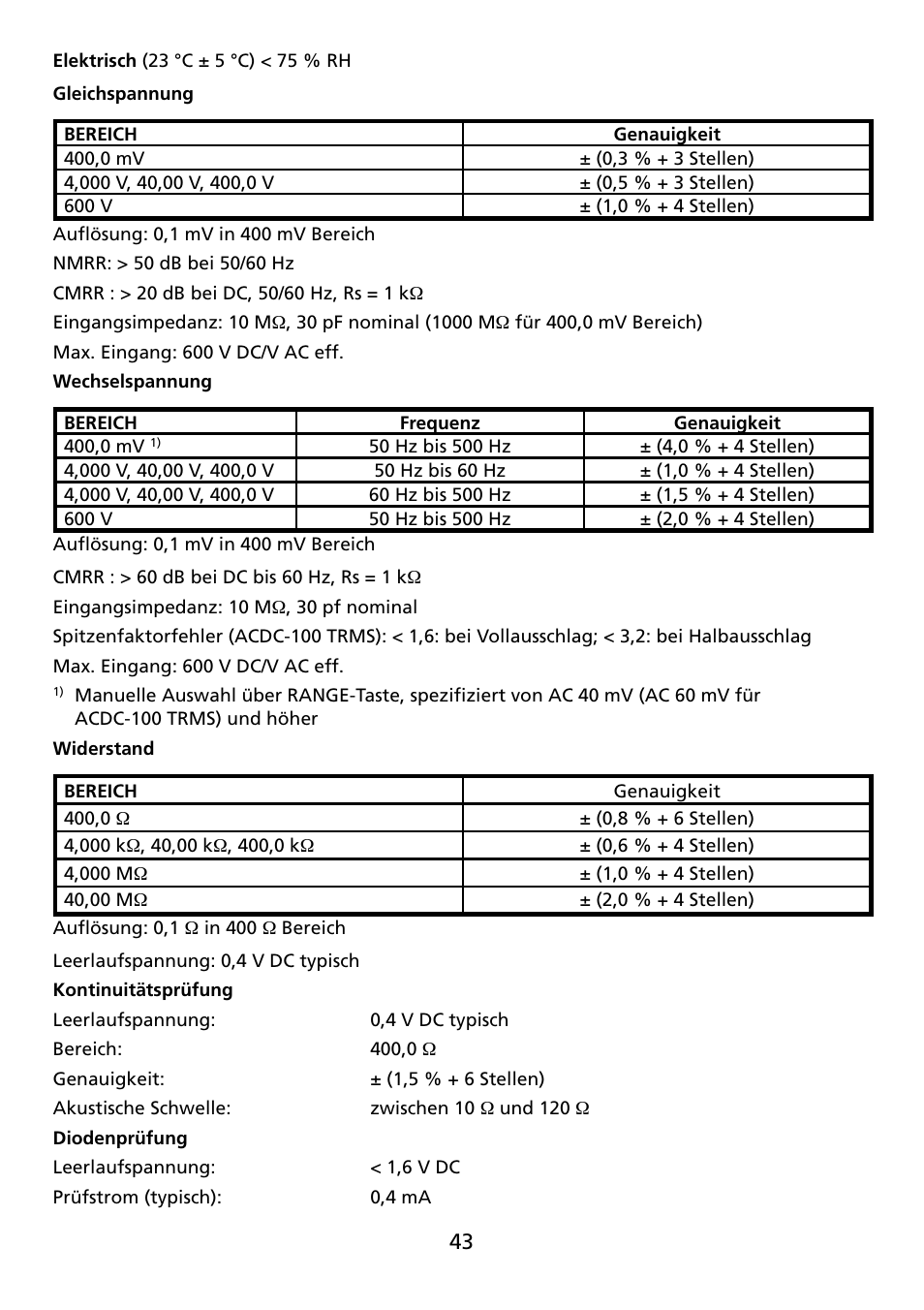 Amprobe ACDC-100 Clamp-On-Multimeters User Manual | Page 44 / 97
