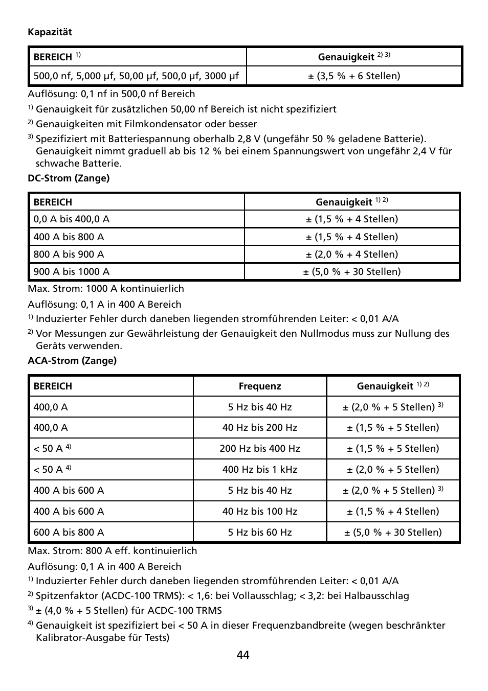 Amprobe ACDC-100 Clamp-On-Multimeters User Manual | Page 45 / 97