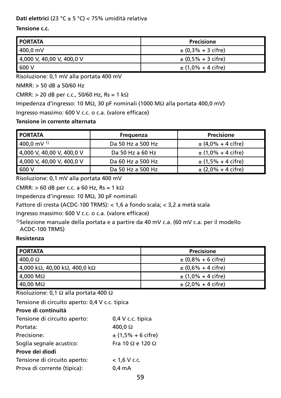 Amprobe ACDC-100 Clamp-On-Multimeters User Manual | Page 60 / 97