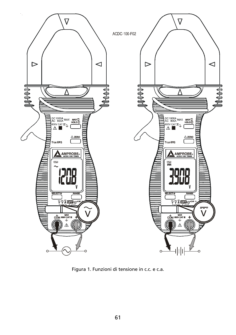 Amprobe ACDC-100 Clamp-On-Multimeters User Manual | Page 62 / 97