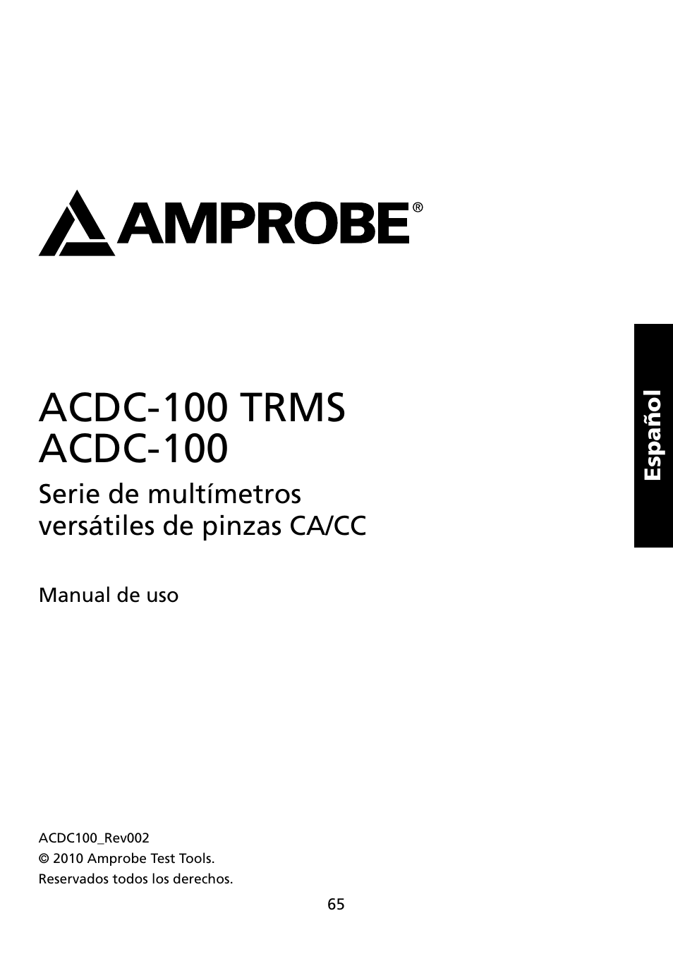 Amprobe ACDC-100 Clamp-On-Multimeters User Manual | Page 66 / 97