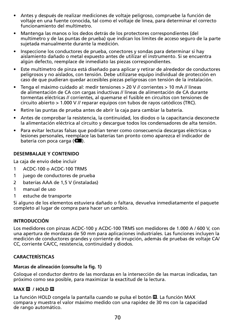Amprobe ACDC-100 Clamp-On-Multimeters User Manual | Page 71 / 97