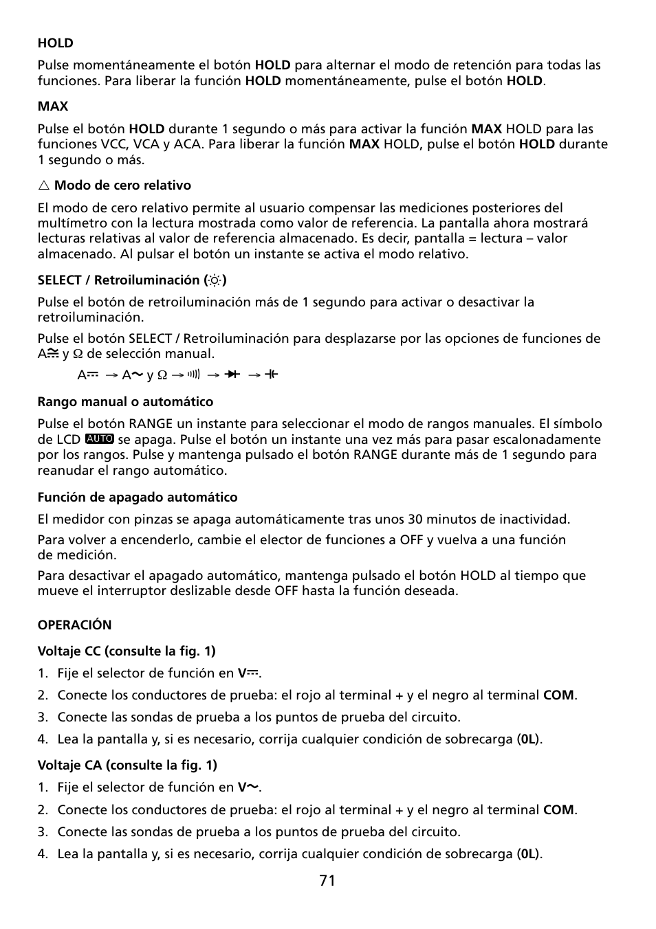 Amprobe ACDC-100 Clamp-On-Multimeters User Manual | Page 72 / 97