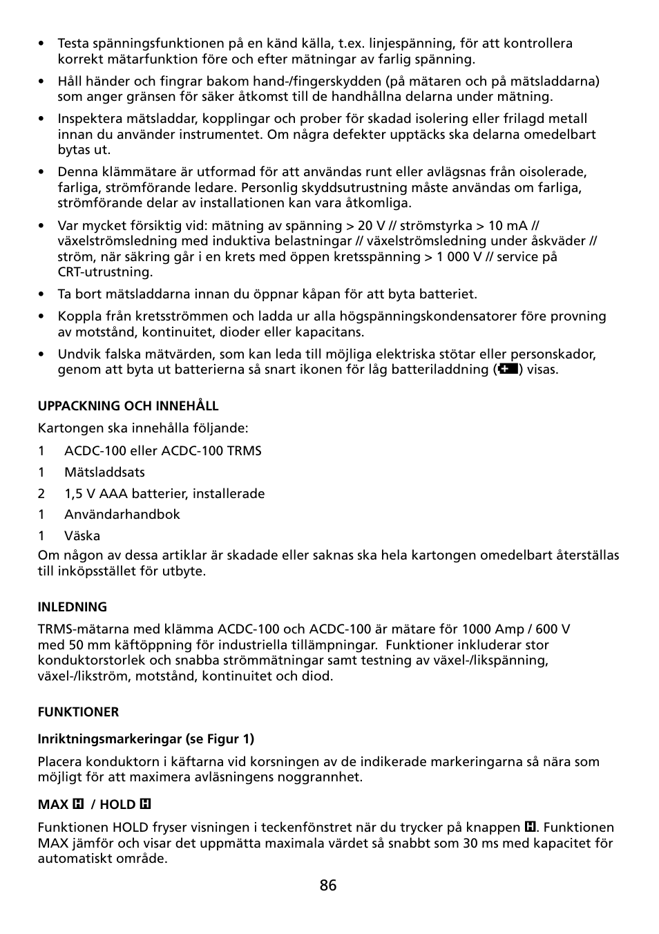 Amprobe ACDC-100 Clamp-On-Multimeters User Manual | Page 87 / 97