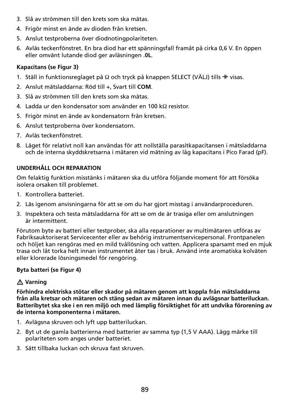 Amprobe ACDC-100 Clamp-On-Multimeters User Manual | Page 90 / 97