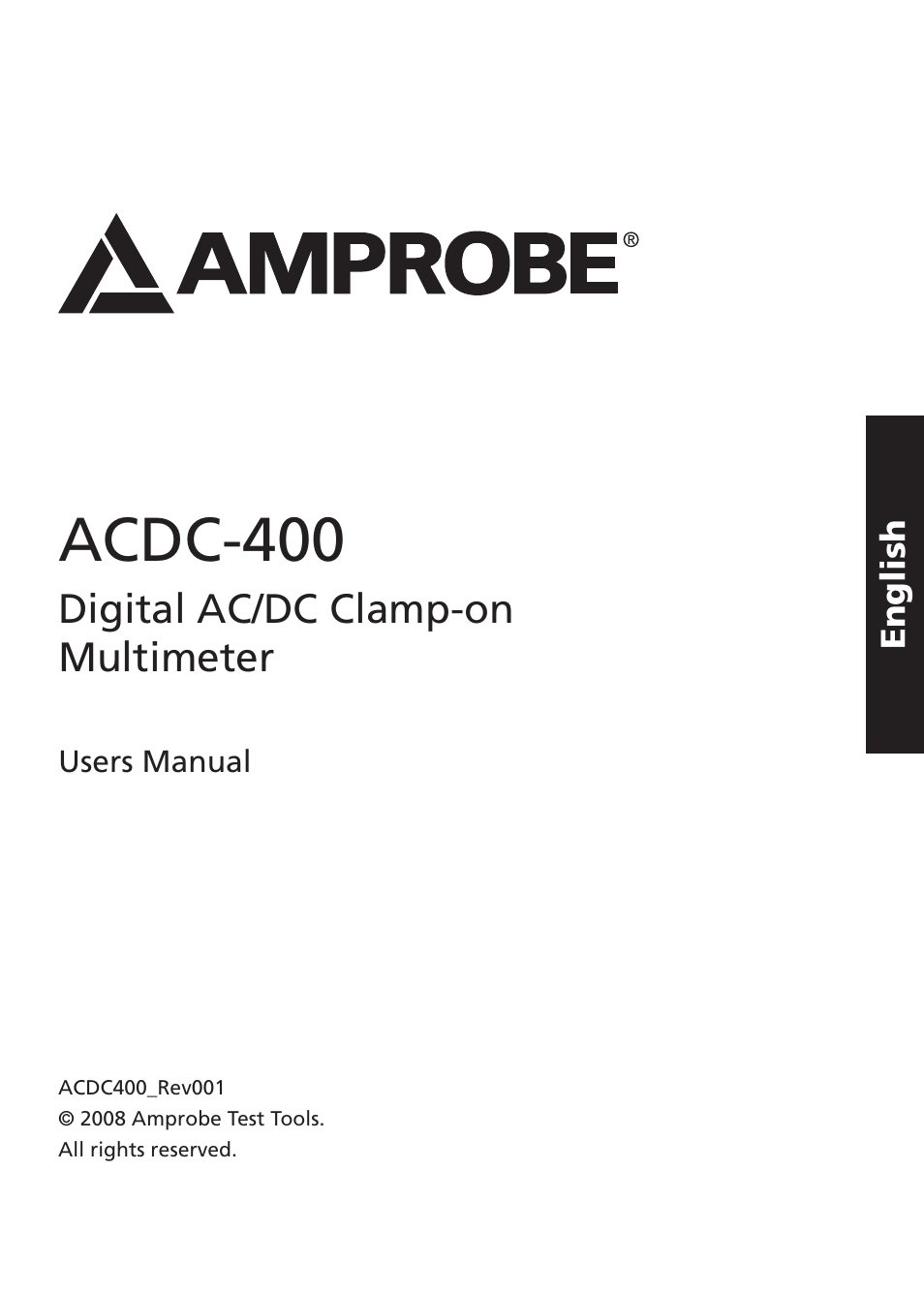 Acdc-400 | Amprobe ACDC-400 Digital-Clamp-On-Multimeter User Manual | Page 2 / 98