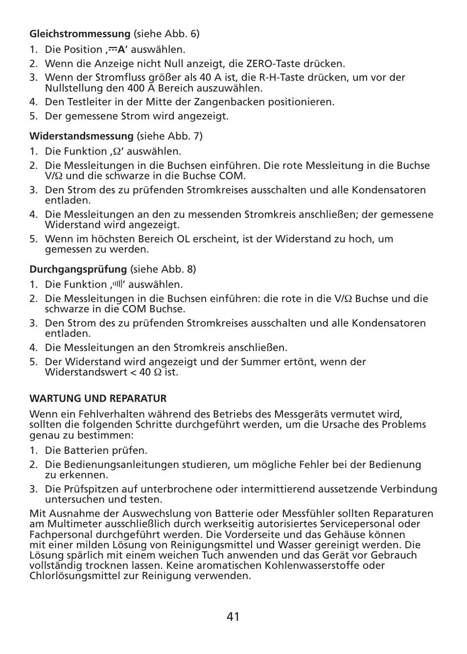 Amprobe ACDC-400 Digital-Clamp-On-Multimeter User Manual | Page 42 / 98