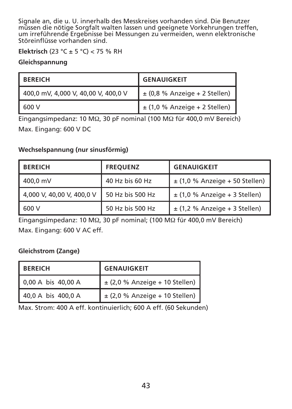 Amprobe ACDC-400 Digital-Clamp-On-Multimeter User Manual | Page 44 / 98