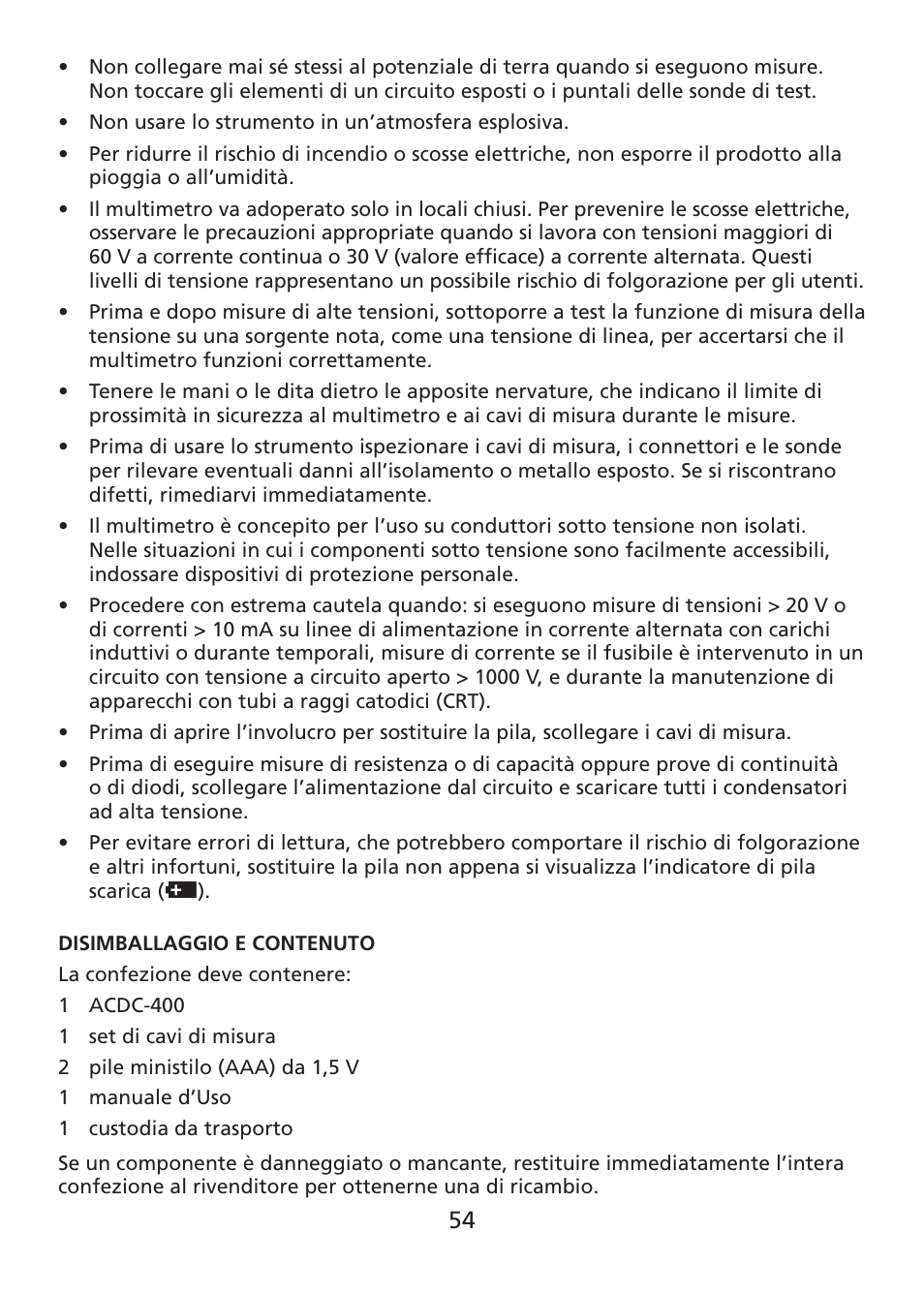 Amprobe ACDC-400 Digital-Clamp-On-Multimeter User Manual | Page 55 / 98