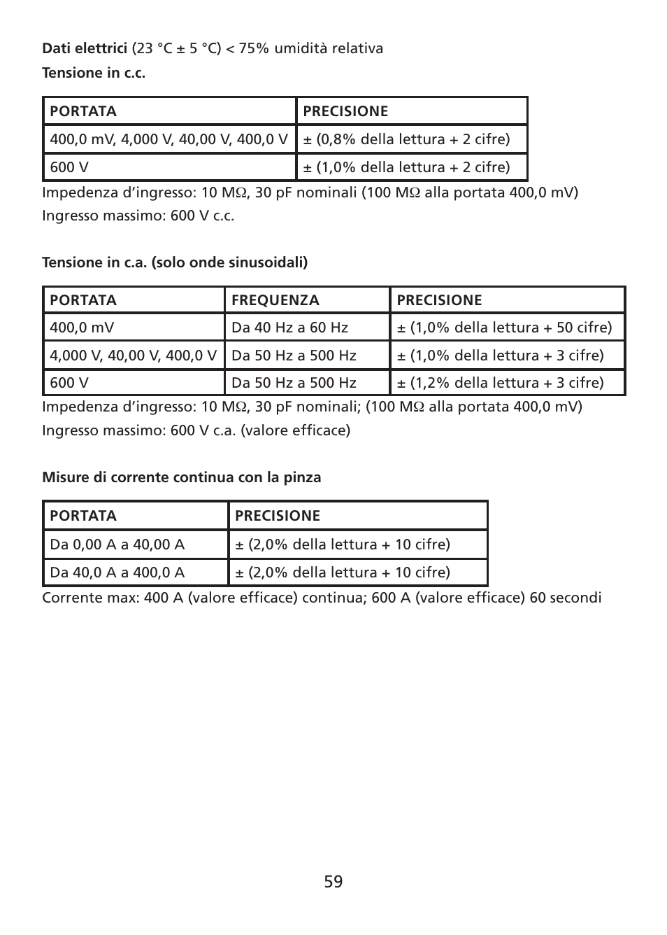 Amprobe ACDC-400 Digital-Clamp-On-Multimeter User Manual | Page 60 / 98