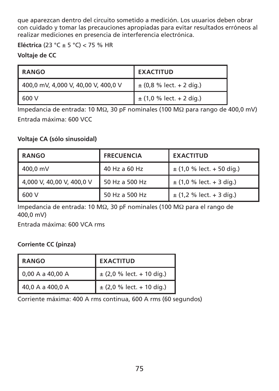 Amprobe ACDC-400 Digital-Clamp-On-Multimeter User Manual | Page 76 / 98