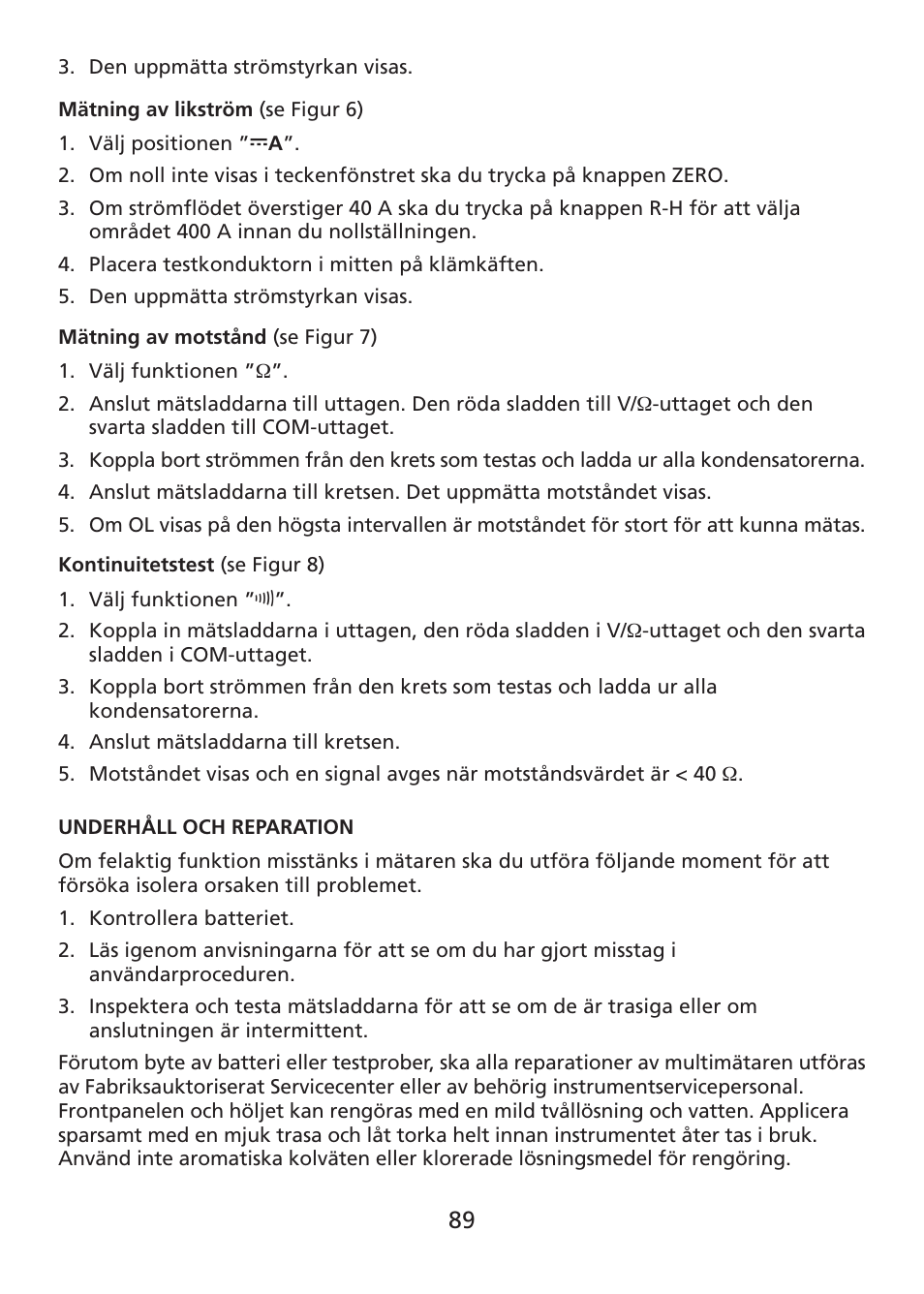 Amprobe ACDC-400 Digital-Clamp-On-Multimeter User Manual | Page 90 / 98