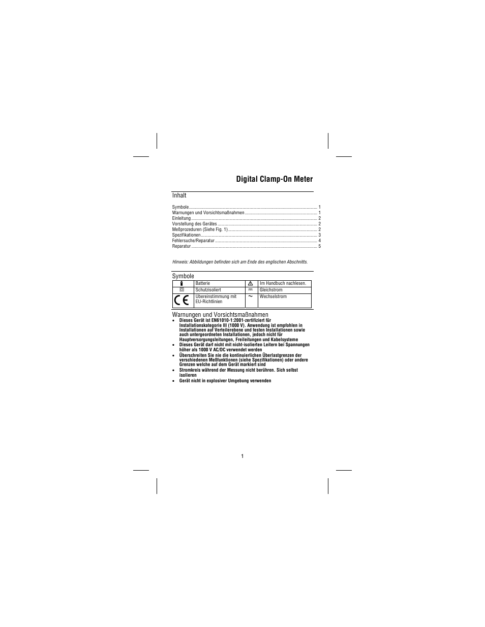 Digital clamp-on meter | Amprobe AD105A Clamp-Meter User Manual | Page 12 / 34