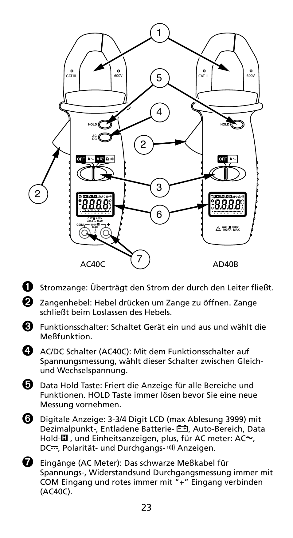 Amprobe AD40B AC40B Mini-Clamp-Meters User Manual | Page 25 / 46
