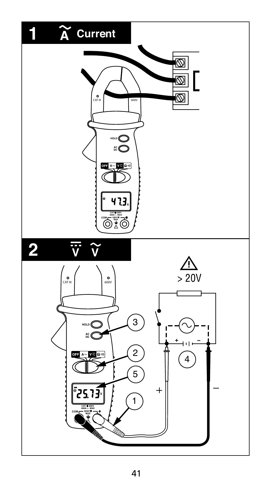 Current | Amprobe AD40B AC40B Mini-Clamp-Meters User Manual | Page 43 / 46