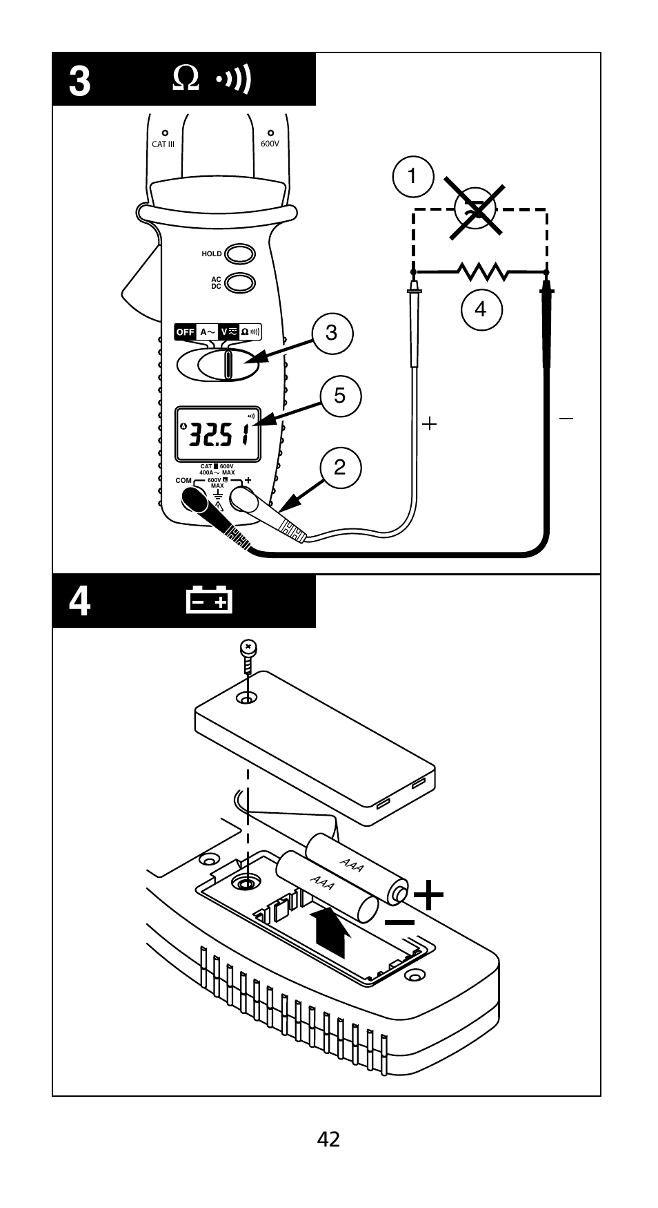 Amprobe AD40B AC40B Mini-Clamp-Meters User Manual | Page 44 / 46