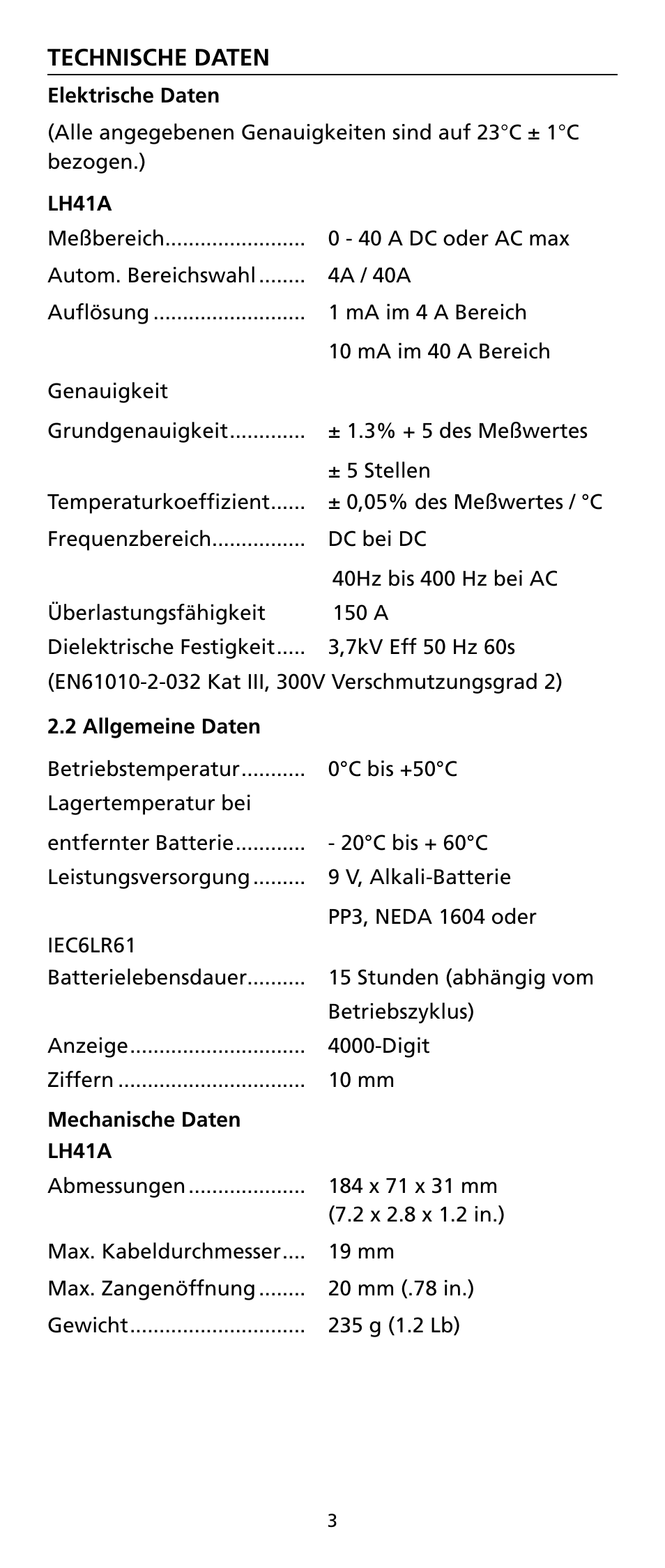 Amprobe LH41A Clamp-On-Ammeter User Manual | Page 26 / 53