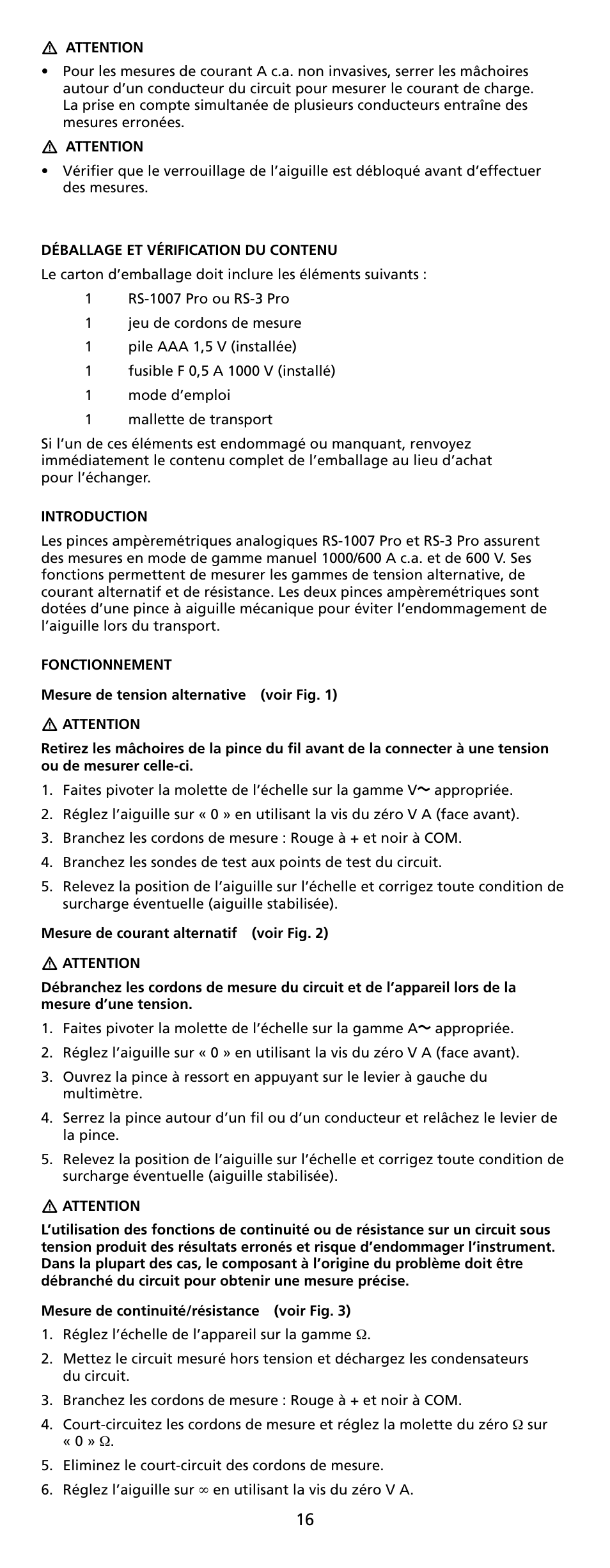 Amprobe RS-1007-PRO Analog-Clamp-Meter-Series User Manual | Page 18 / 64