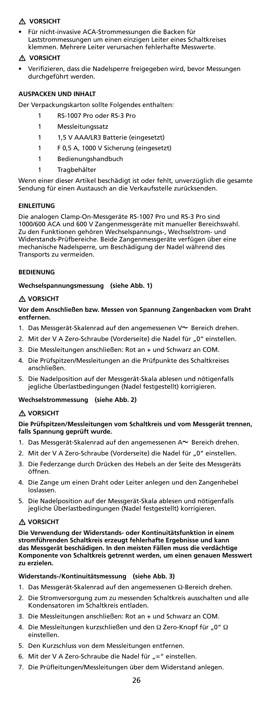 Amprobe RS-1007-PRO Analog-Clamp-Meter-Series User Manual | Page 28 / 64