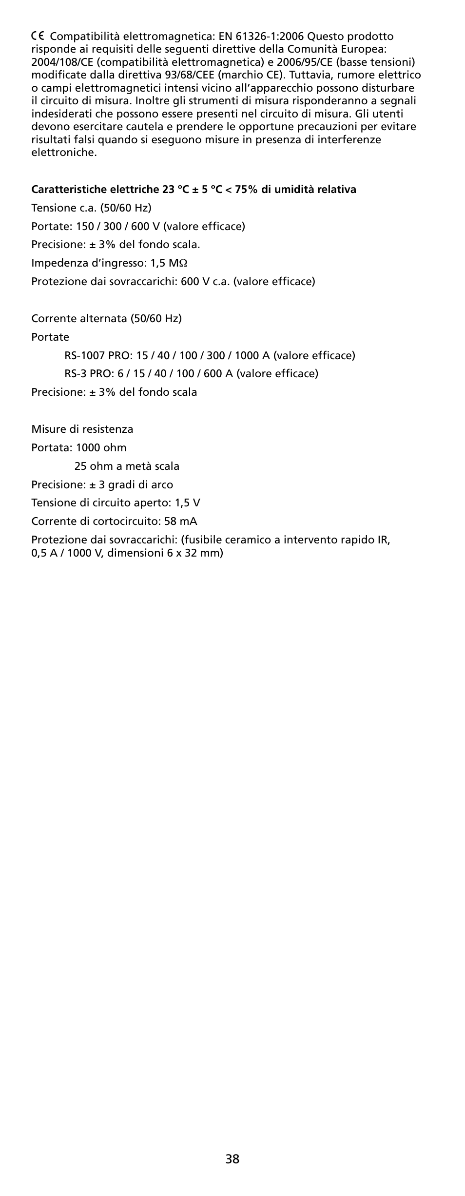 Amprobe RS-1007-PRO Analog-Clamp-Meter-Series User Manual | Page 40 / 64