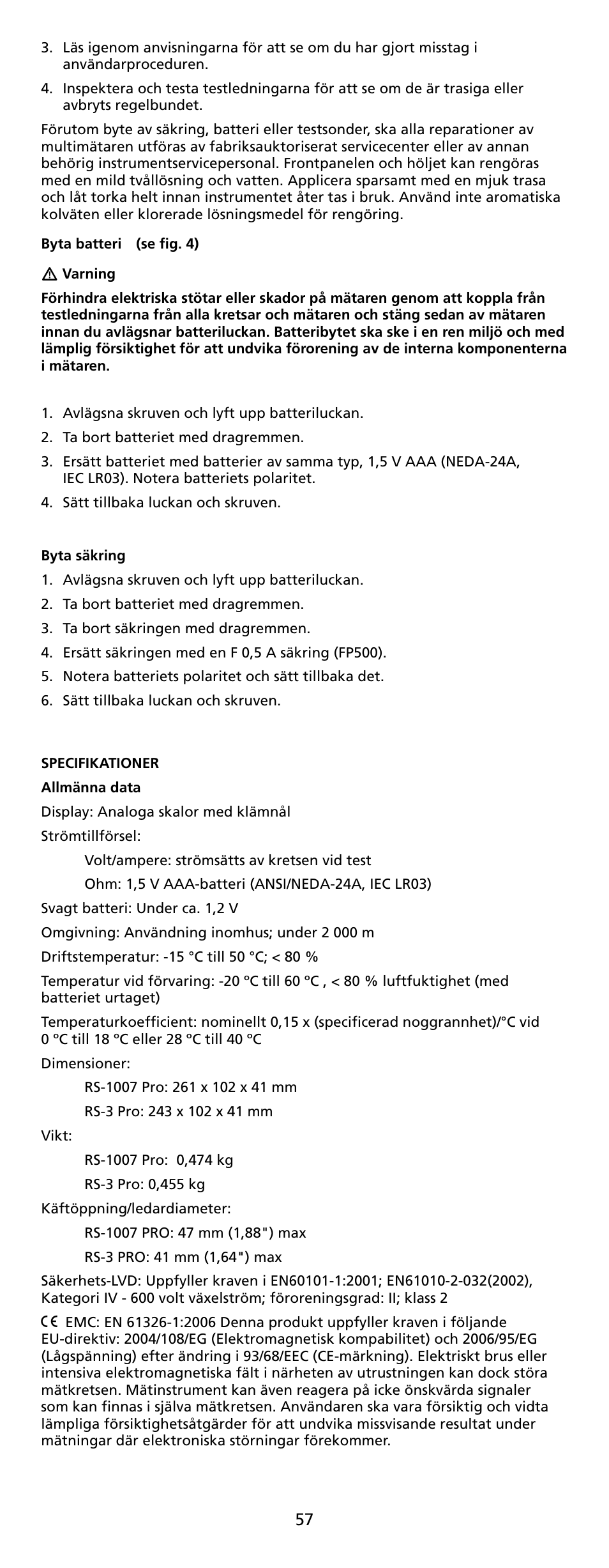 Amprobe RS-1007-PRO Analog-Clamp-Meter-Series User Manual | Page 59 / 64