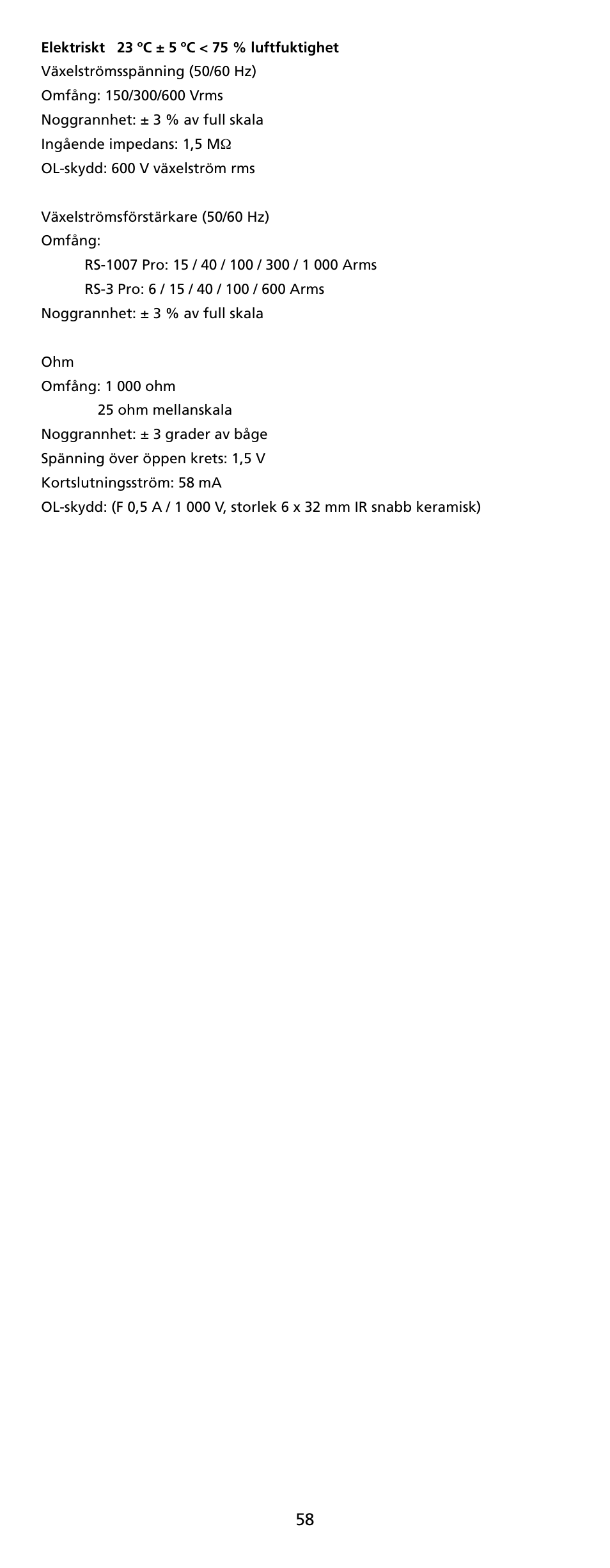 Amprobe RS-1007-PRO Analog-Clamp-Meter-Series User Manual | Page 60 / 64