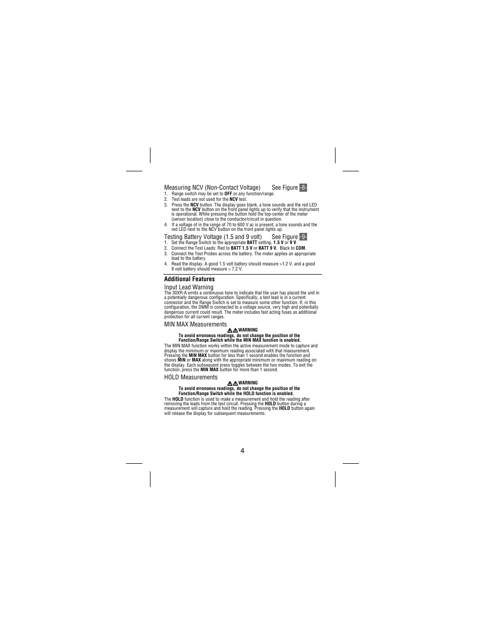 Amprobe 30XR-A Professional-Digital-Multimeter User Manual | Page 10 / 53
