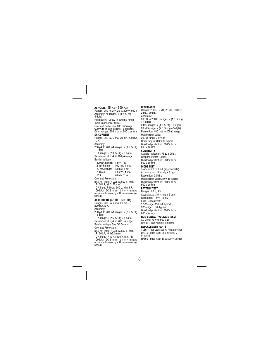 Amprobe 30XR-A Professional-Digital-Multimeter User Manual | Page 14 / 53