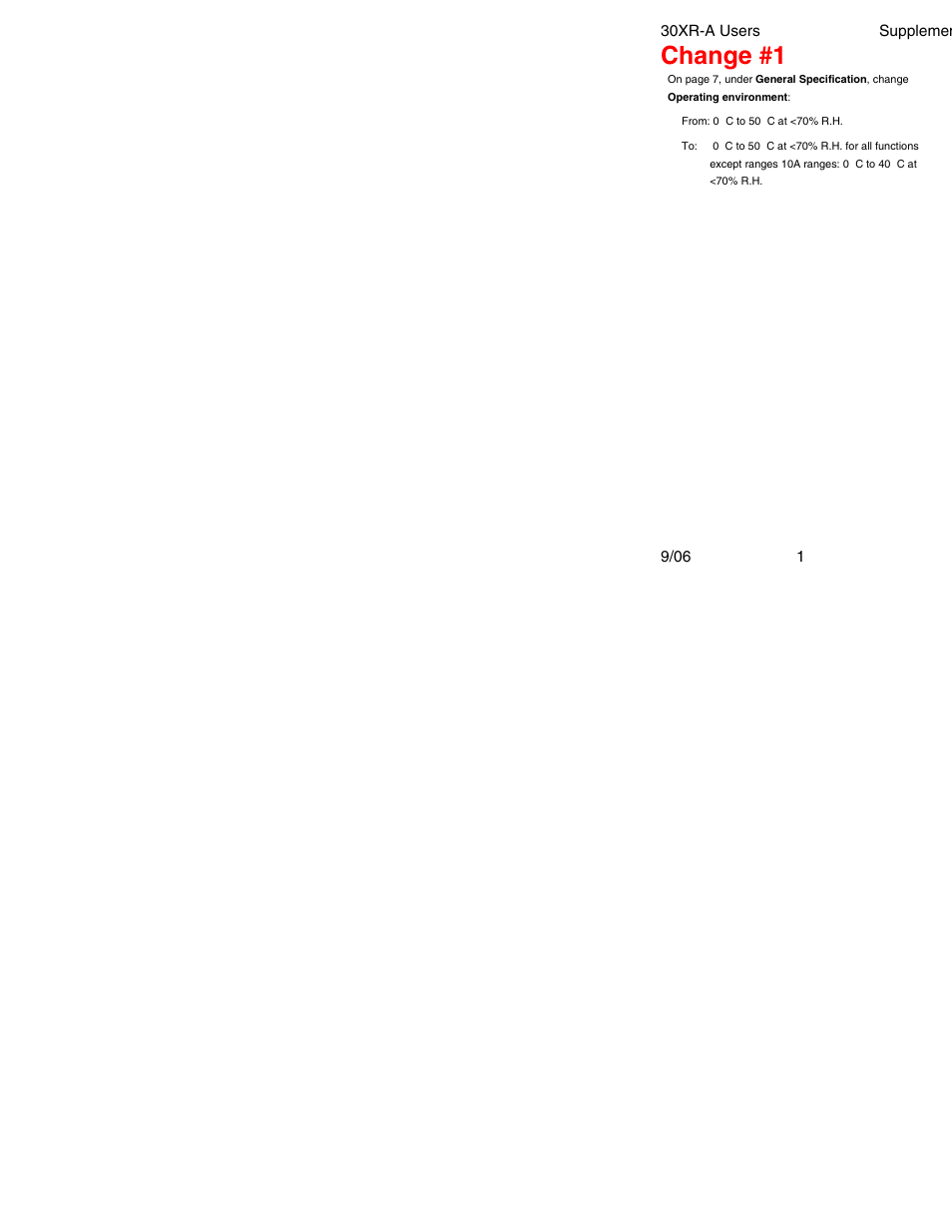 Change #1 | Amprobe 30XR-A Professional-Digital-Multimeter User Manual | Page 2 / 53