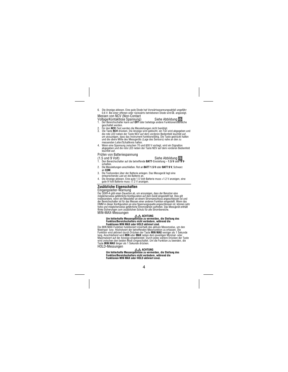 Zusätzliche eigenschaften | Amprobe 30XR-A Professional-Digital-Multimeter User Manual | Page 32 / 53