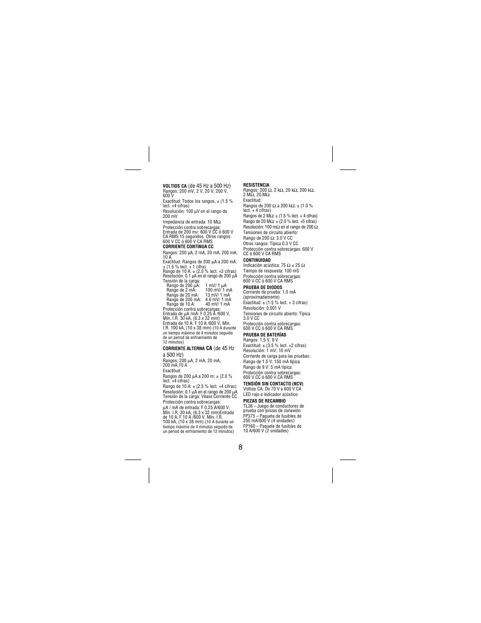 Amprobe 30XR-A Professional-Digital-Multimeter User Manual | Page 52 / 53