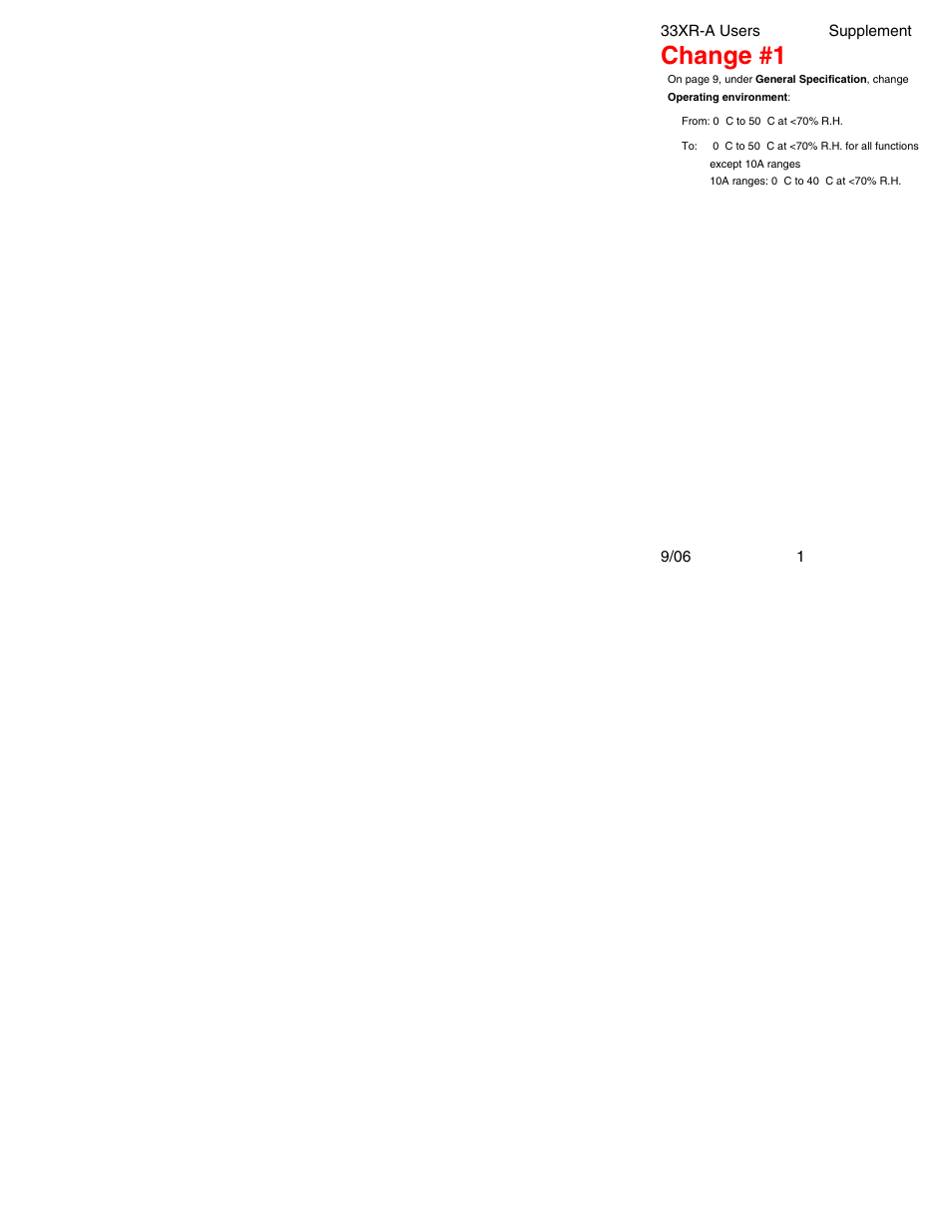 Change #1 | Amprobe 33XR-A Professional-Digital-Multimeter User Manual | Page 2 / 73