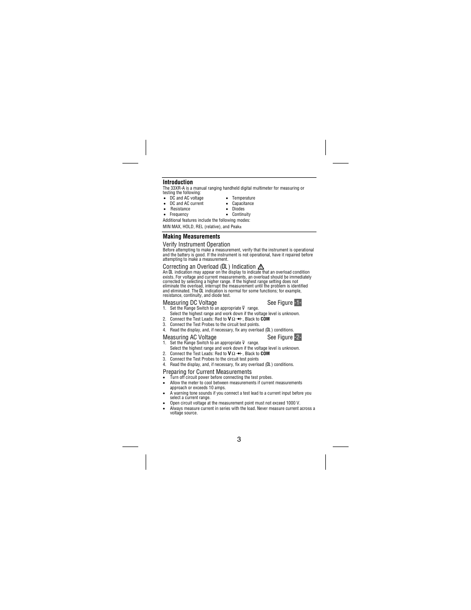Amprobe 33XR-A Professional-Digital-Multimeter User Manual | Page 9 / 73