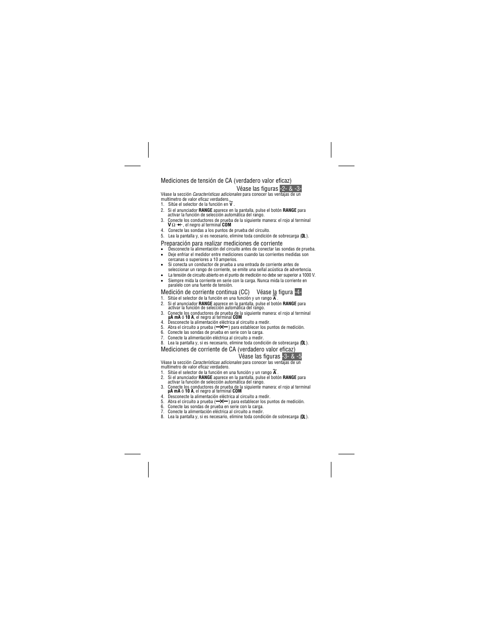 Preparación para realizar mediciones de corriente | Amprobe 34XR-A Professional-Digital-Multimeter User Manual | Page 64 / 73