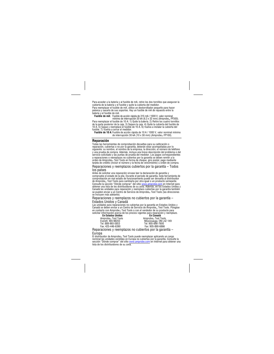 Reparación | Amprobe 34XR-A Professional-Digital-Multimeter User Manual | Page 68 / 73