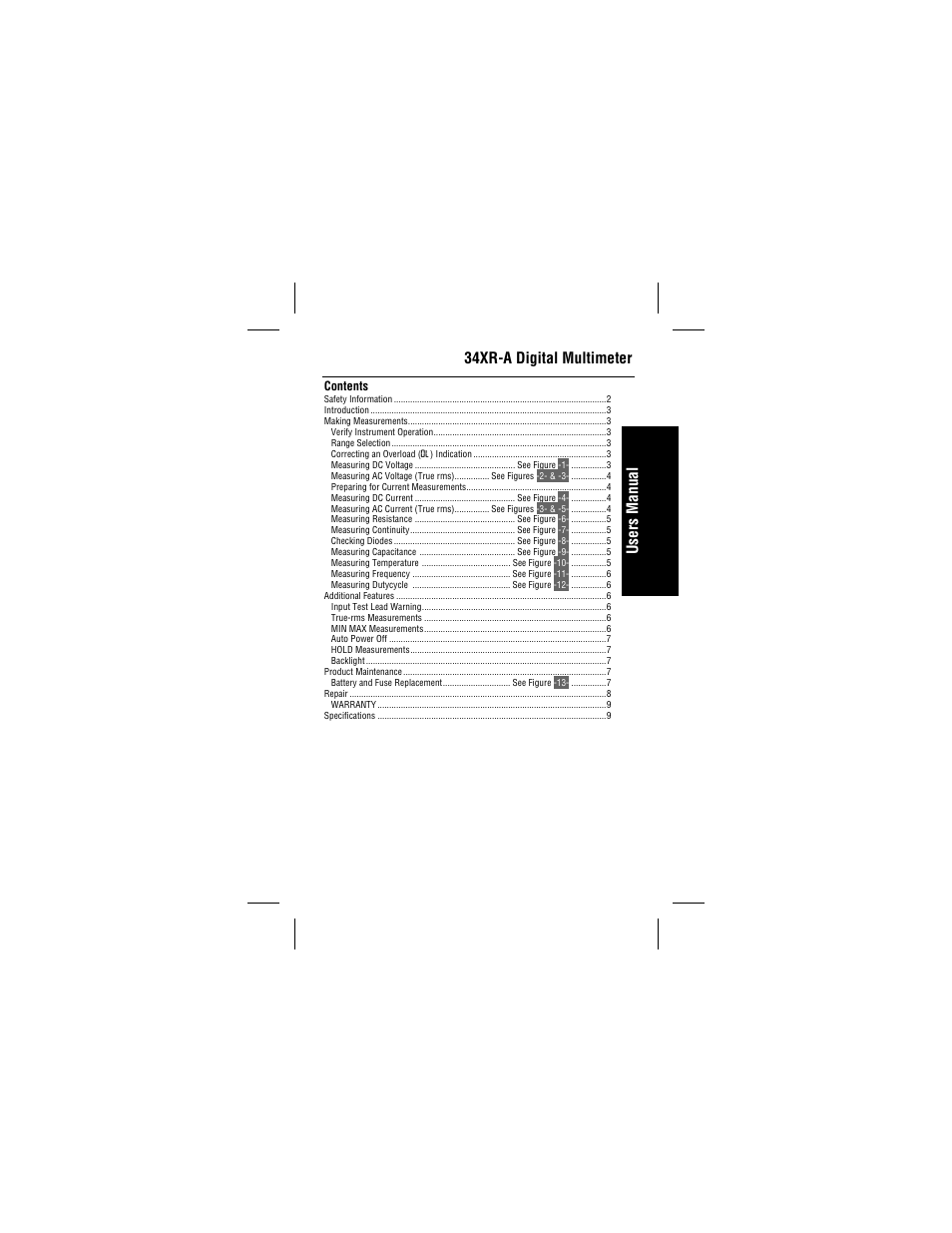 Amprobe 34XR-A Professional-Digital-Multimeter User Manual | Page 7 / 73