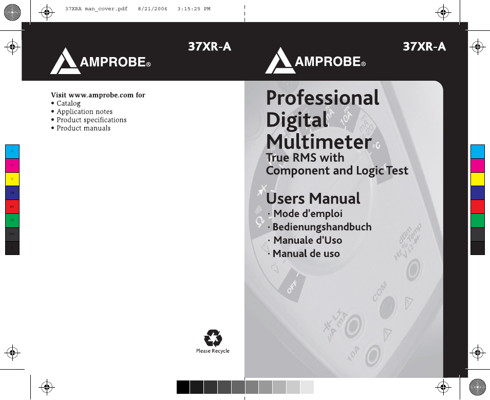 Amprobe 37XR-A Professional-Digital-Multimeter User Manual | Page 4 / 86