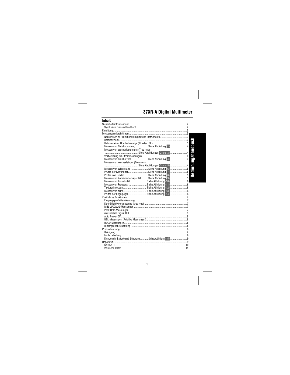 Deutsch, 37xr-a digital multimeter, Bedienungshandbuch | Inhalt | Amprobe 37XR-A Professional-Digital-Multimeter User Manual | Page 44 / 86