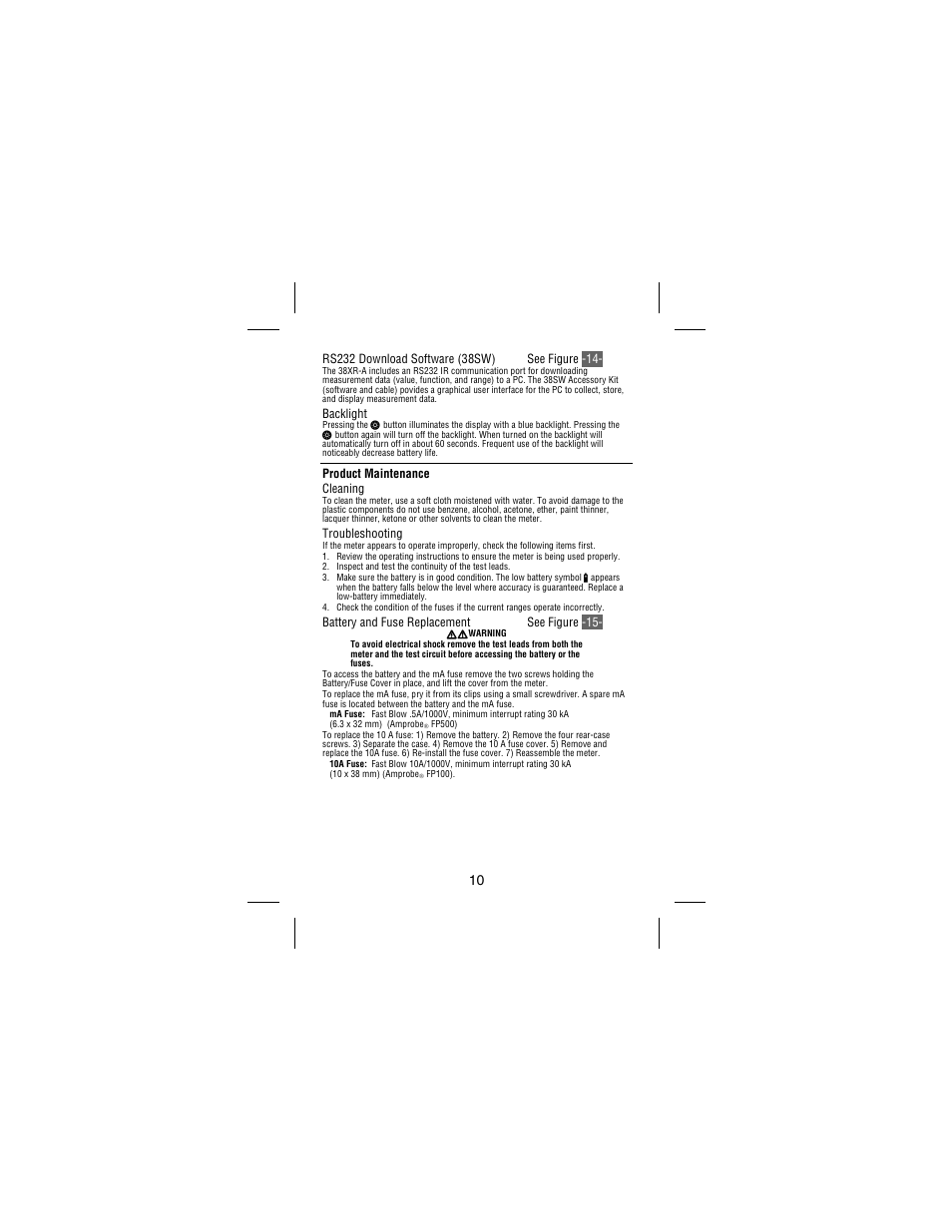 Amprobe 38XR-A Professional-Digital-Multimeter User Manual | Page 14 / 92