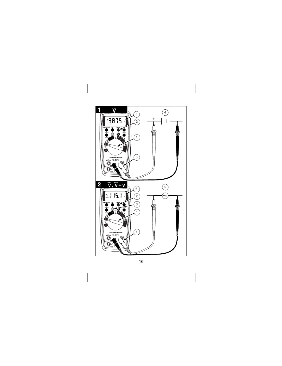 Vv v | Amprobe 38XR-A Professional-Digital-Multimeter User Manual | Page 20 / 92