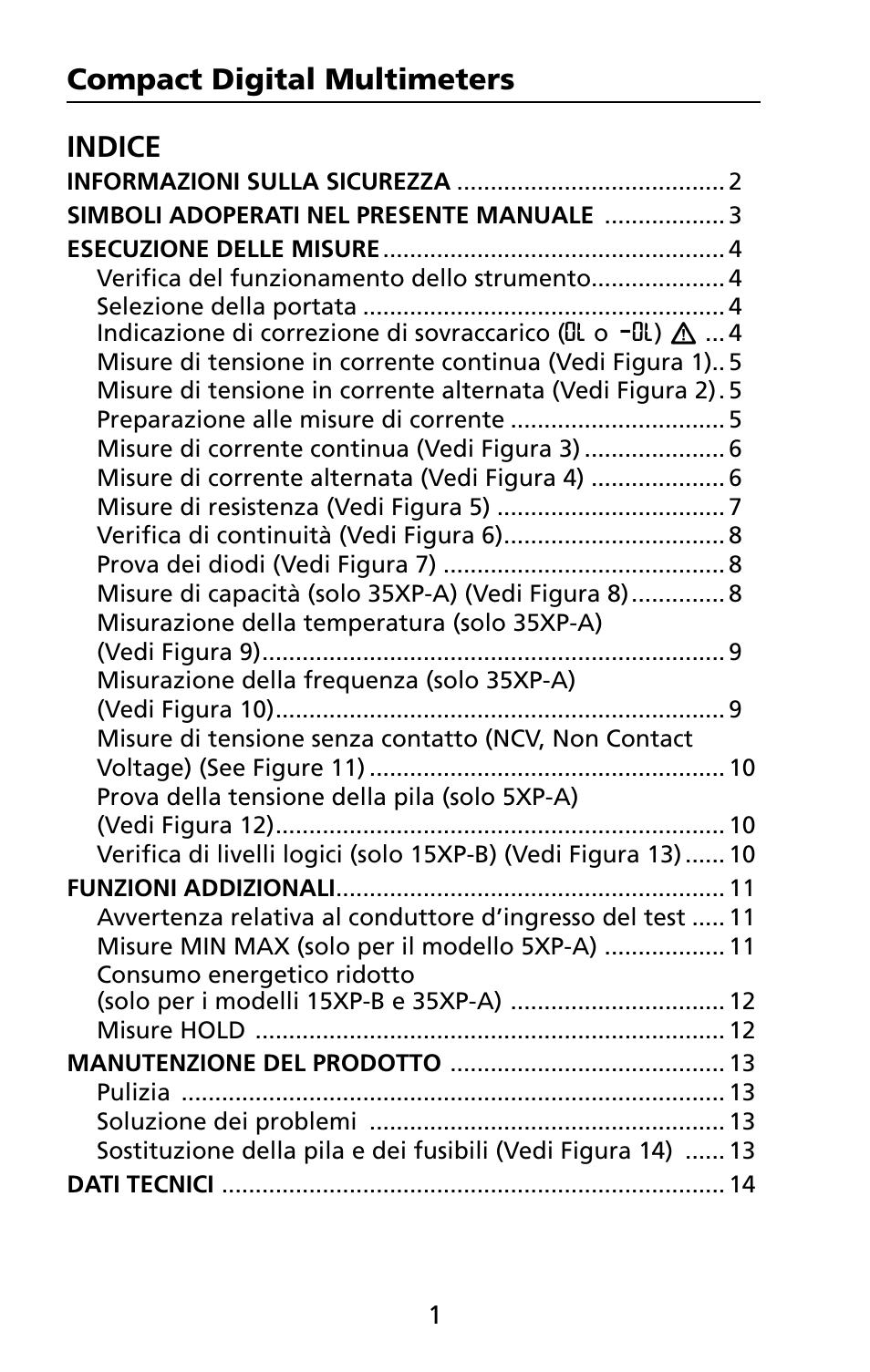 Compact digital multimeters indice | Amprobe 5XP-A 15XP-A 35XP-A User Manual | Page 106 / 126