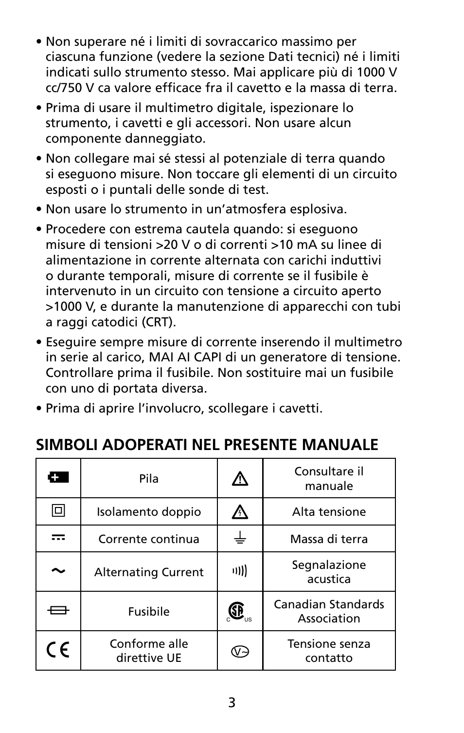 Simboli adoperati nel presente manuale | Amprobe 5XP-A 15XP-A 35XP-A User Manual | Page 108 / 126