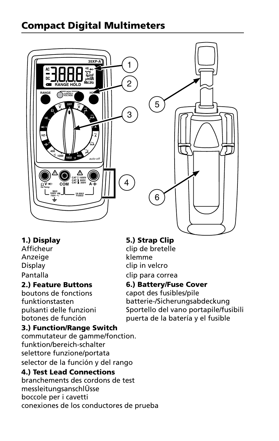 Compact digital multimeters | Amprobe 5XP-A 15XP-A 35XP-A User Manual | Page 2 / 126