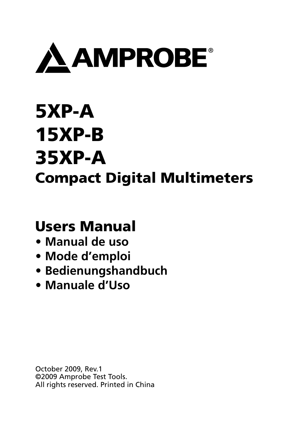 Compact digital multimeters users manual | Amprobe 5XP-A 15XP-A 35XP-A User Manual | Page 3 / 126