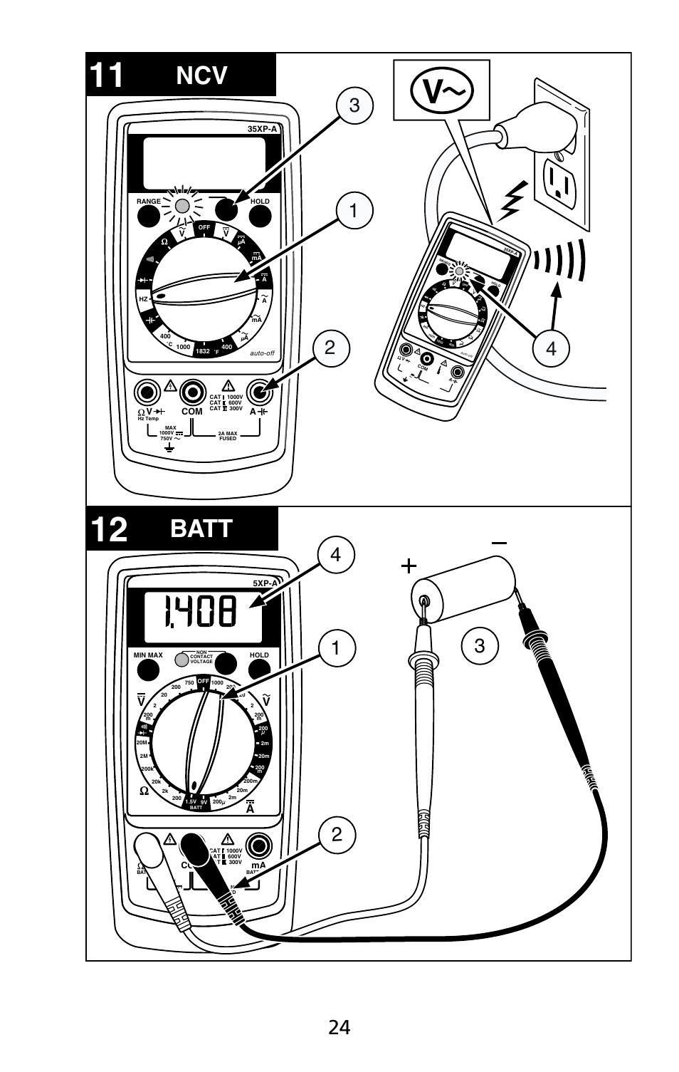 Batt, Av v | Amprobe 5XP-A 15XP-A 35XP-A User Manual | Page 31 / 126