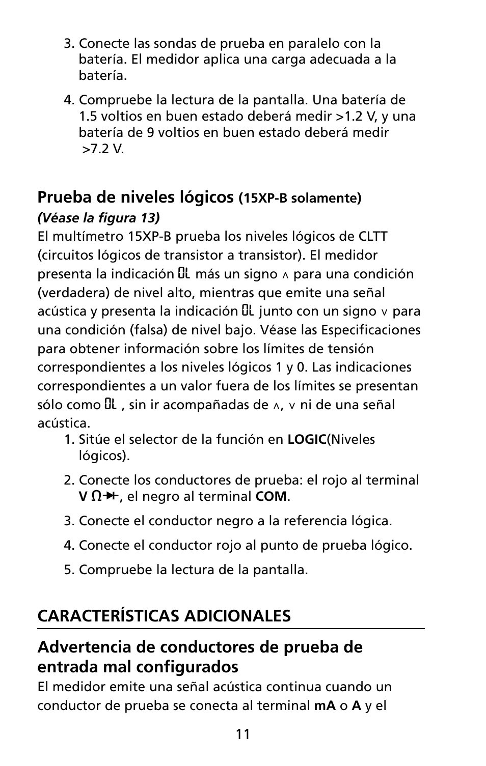 Prueba de niveles lógicos | Amprobe 5XP-A 15XP-A 35XP-A User Manual | Page 46 / 126
